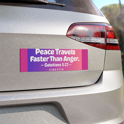 Peace Travels Faster Than Anger Magnetic Bumper sticker
