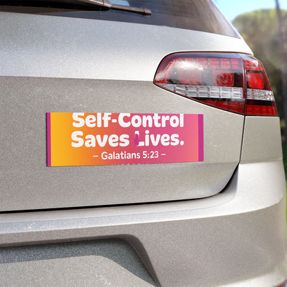 Self-Control Saves Lives Magnetic Bumper sticker